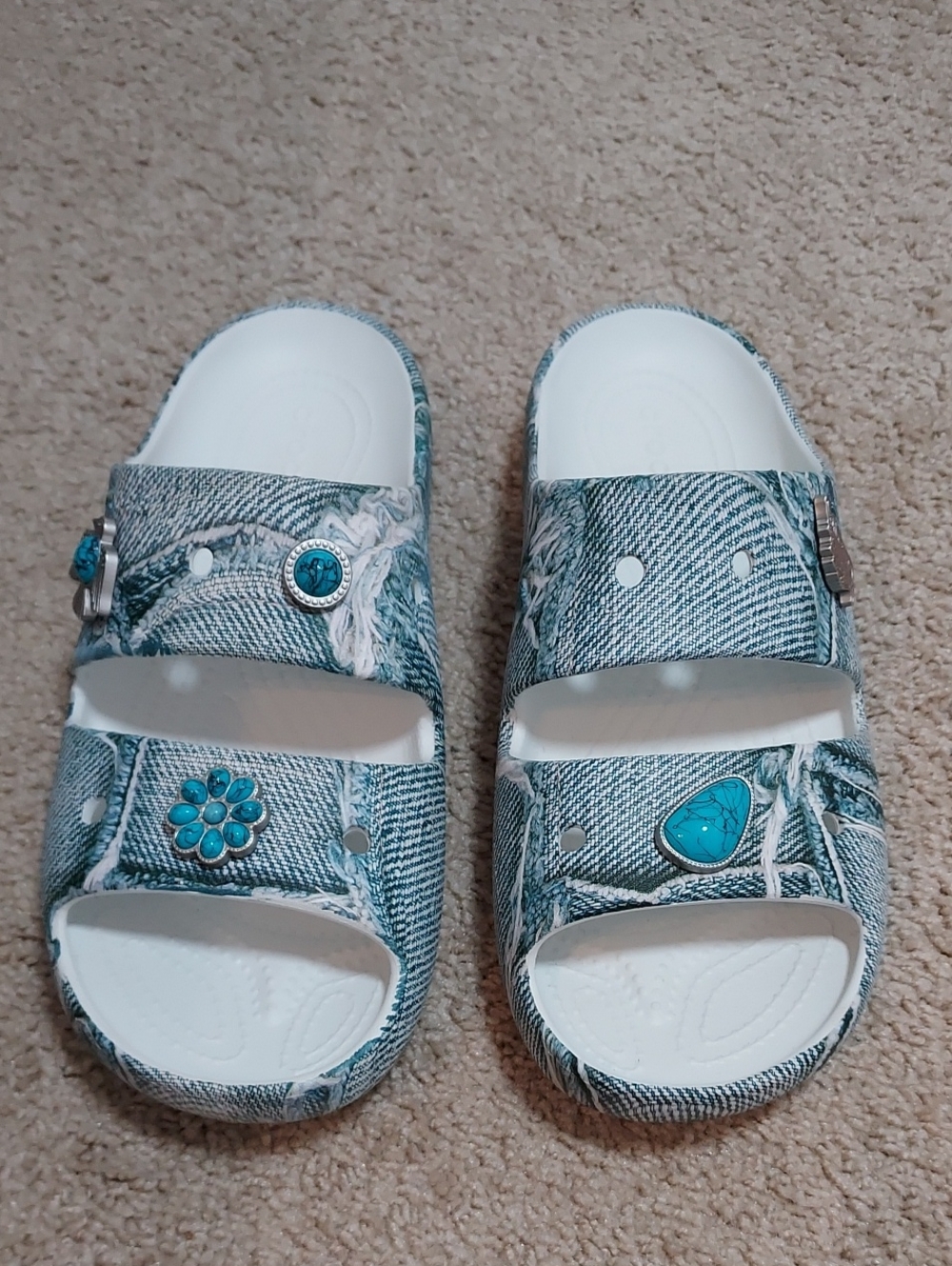 Crocs In Denim Pattern ( SIZE 10)